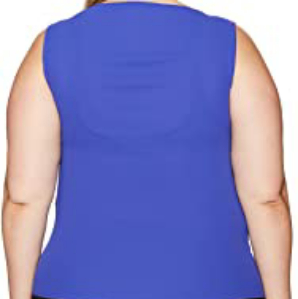 Kasper Blue Sleeveless Keyhole Blouse 1X NWT - Picture 3 of 3